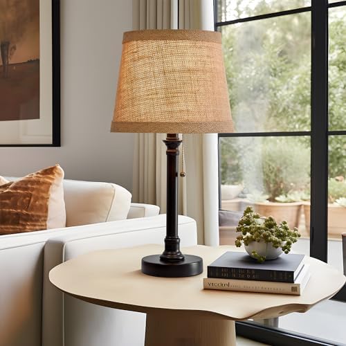 Oneach 19.5" Small Table Lamp for Bedroom - Bedside Lamps for Nightstand