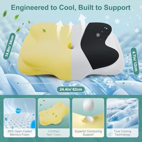 DONAMA Cervical Pillow Ergonomic Memory Foam Pillow for Neck Support
