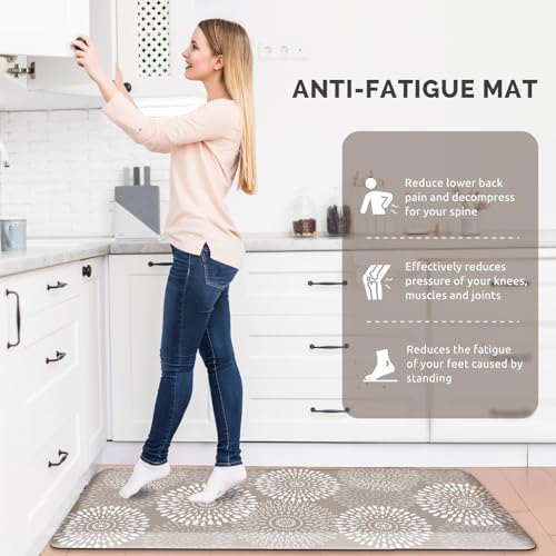 Kitchen Mat Water-Resistant Kitchen Rugs Cushioned Anti-Fatigue Floor Mat