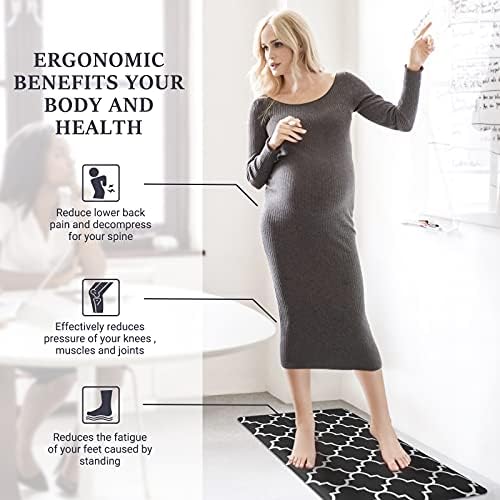 WISELIFE Kitchen Mats and Rugs Cushioned Anti-Fatigue, 17.3"x 28", Black