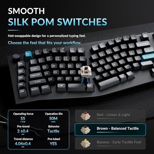 Keychron Q13 Ultra 8K Wireless Mechanical Keyboard, 96% Alice Ergonomic Layout with Numpad, Full Aluminum Custom Keyboard, ZMK, 8000Hz Polling Rate, Hot-Swappable RGB for Mac Windows Linux