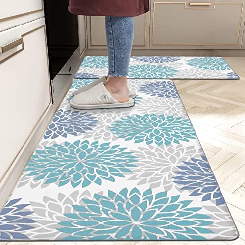 HEBE Anti Fatigue Kitchen Rugs Set of 2, Cushioned Kitchen Mats for Floor