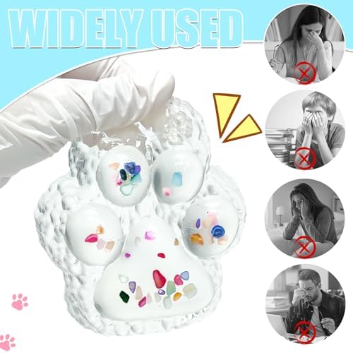 Big Taba Squishy Paw, 4.2in Clear Cat Paw Squeeze Toys, Sticky Squishy Toy