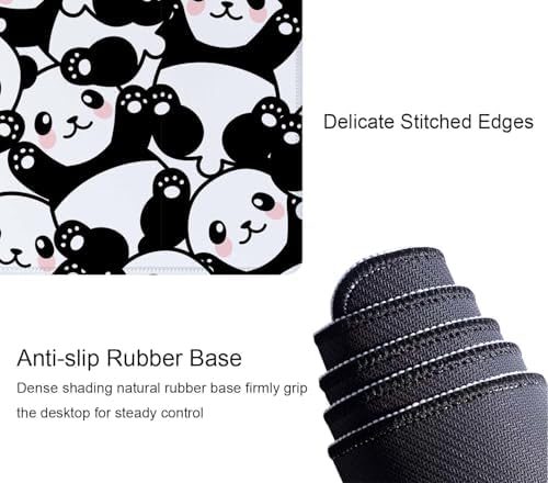 Cute Baby Panda Large Gaming Mouse Pad,Mouse Pad Gaming 31.5 x 11.8 in Mouse Mat Desk Pad,Large Desk Mat,Extended Keyboard Mousepad with Non-Slip Base and Stitched Edge for Desk Home Office