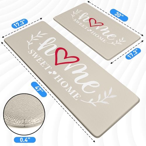 HappyTrends Kitchen Mat for Floor, 2PCS Anti-Fatigue Kitchen Rugs