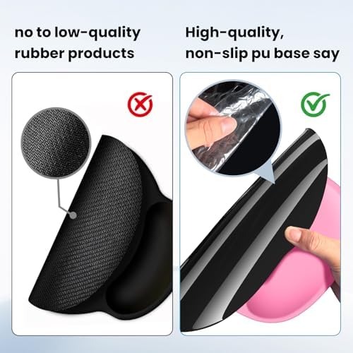 Pink Mouse pad with Wrist Rest,Relieving Pain Memory Foam Computer pad, Ergonomic Desktop Mouse, Silicone Material Mouse pad, with Non-Slip PU Base (Pink)