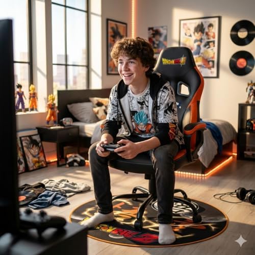 Subsonic Dragon Ball Z, Gaming or Office Chair, DBZ Pop Gaming Chair for Teens and Adults, Comfortable Swing Chair, Integrated Headrest and Armrest, Ergonomic Backrest, Adjustable, Black