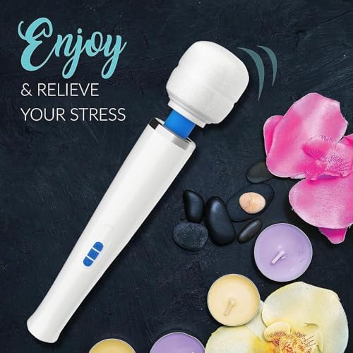 Therapeutic Cordless Massager - Powerful Massage Tool Handheld 8 Speeds 20 Patterns - Rechargeable Hand Massagers for Sore Muscles - Hand Held Massage Tool for Neck & Back