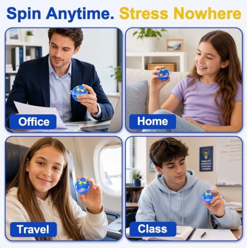 Press to Spin Fidget Spinner HelixCore Spin Stress Ball Sensory Fidget Toys