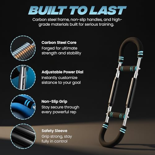 Twister Arm Trainer – Adjustable 60–100 lbs Chest Exerciser – Home Gym Workout Equipment for Men & Women – Upper Body Strength Trainer for Chest, Arms, Shoulders, Back – Steel Spring Fitness Machine