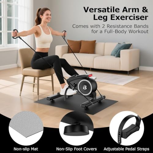 pooboo Under Desk Bike Pedal Exerciser with Magnetic Resistance