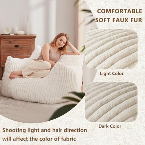 Achicsofar Bean Bag Chair for Adults Teens, Giant Faux Fur Beanbag Armchair