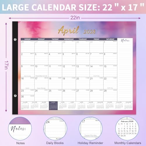 Large Desk Calendar 2027-2028,Jan 2027-Jun 2028,Gannyfer 18-Month Calendar