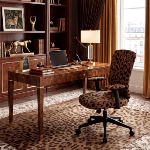 Suncalla 4 Pcs Cheetah Printed Office Chair Covers Leopard Desk Chair Cover
