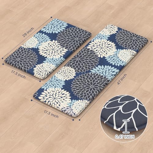 KIMODE Anti Fatigue Kitchen Mats 2PCS Kitchen Mat for Floor Cushioned