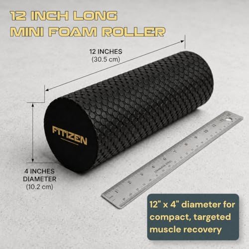 Fitizen Foam Roller – Muscle Massage Rehab Stiff Back Pain Physical Therapy Deep Tissue Firm Exercise Equipment Home Gym Stress Yoga Pilates for The Fit Citizen by FitNation