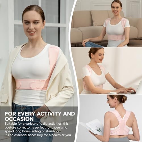 Vicorrect Posture Corrector for Women and Men, Adjustable Upper Back Brace for Clavicle Support and Providing Pain Relief from Neck, Shoulder, and Upper Back