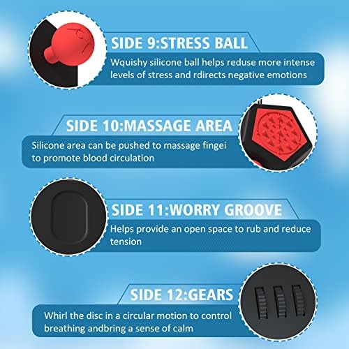 Fidget Dodecagon,12 Sided Fidget Toys Cube for Kids and Adults(Black red)