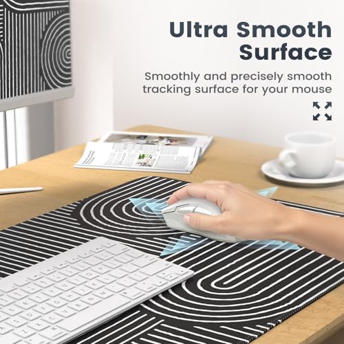 iCasso Black Desk Mat, Large Mouse Pad for Desk, Computer Pad for Desktop