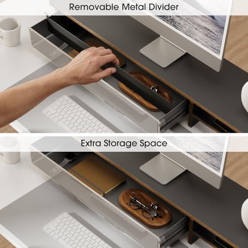 Fenge Monitor Stand with Acrylic Display Drawer for Figures & Collectibles