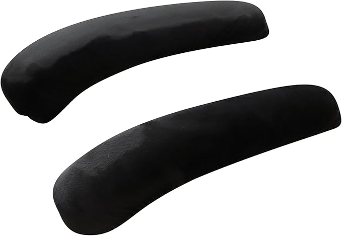 FORCHEER Office Chair Armrest Covers 12-15 Inch Velvet Elastic Black Arm Rest Covers for Desk Computer Chairs Washable
