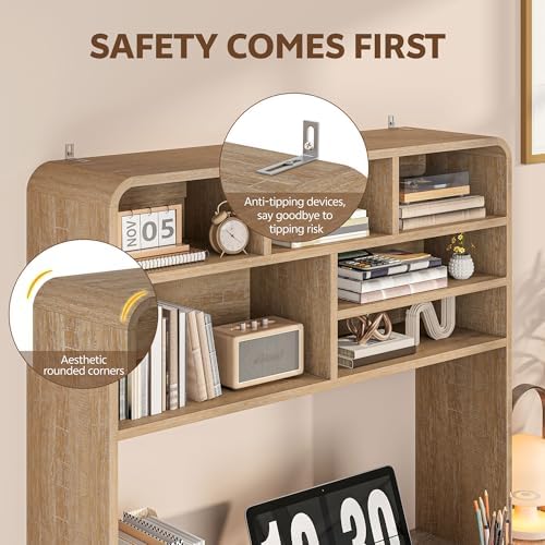 5-Tier Desk Shelf, 37.4''W Desktop Bookshelf for Computer Monitor