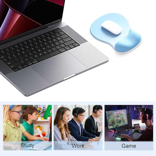Ergonomic Mouse Pad with Gel Wrist Support, Comfortable Wrist Rest Mousepad with Non-Slip PU Base for Pain Relief, Desk, Home & Office(Sky Gradient)