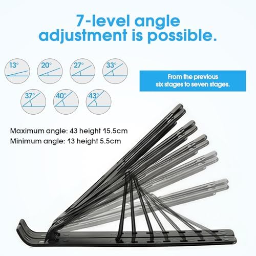 Laptop Stand for Desk, Ergonomic Design Adjustable Aluminum Foldable Portable Computer Stand, Compatible with MacBook Air Pro, HP, Lenovo, Dell, More 10-15.6" Inch and Tablets