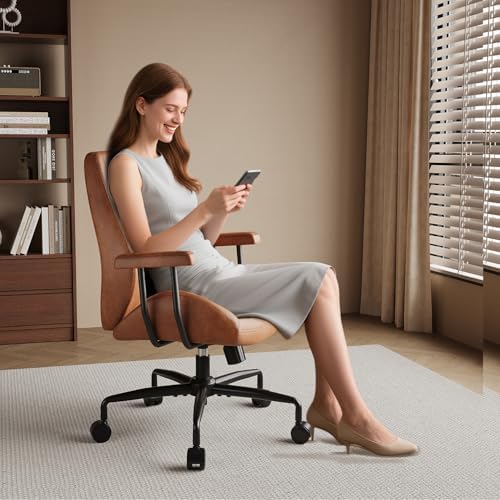 Ergonomic Home Office Chair Leather Desk Chairs with Adjustable Height
