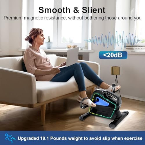 Himaly Under Desk Bike Pedal Exerciser, Mini Magnetic Exercise Bike