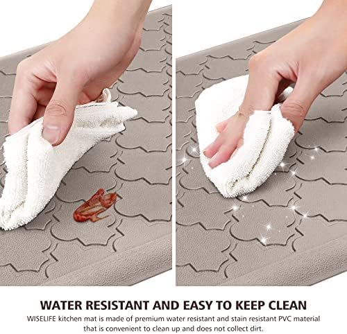 WISELIFE Kitchen Mat, Cushioned Anti Fatigue Floor Mat, 17.3"x28" Khaki