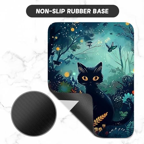 Small Mouse Pad, Mini Mouse Pad 6 x 8 Inch, Thick Rubber Waterproof Mouse Mat, Cute Mousepad for Women Men Wireless Mouse Laptops Home Office, Pretty Cat
