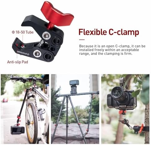 IFOOTAGE Spider Crab Super C Clamp,Monitor Clamp with 1/4'' & 3/8'' Screw