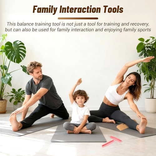 EVERYMATE Cork Balance Board Kit, Foot & Ankle Strengthener with Massage Roller/Ball,Balance Board Half & Half-Moon Ball, for Enhance Mobility & Prevent Falls Improve Foot Function for Home/Office/Gym