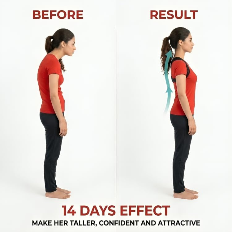 Posture Corrector for Women and Men, Adjustable Back Brace, Upper Back Support, Comfortable Back Straightener, Breathable Clavicle Support for Neck, Shoulder & Back Pain Relief