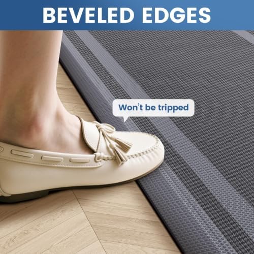 2PCS Kitchen Rugs Cushioned Anti-Fatigue Kitchen Mats Comfort Standing Mat