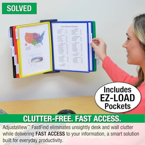 Ultimate Office FASTFIND 10-Pocket WALL Reference Display Organizer, Colors