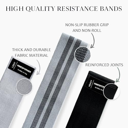 HIMESPORNER Wide Fabric Resistance Bands for Working Out 3 Level