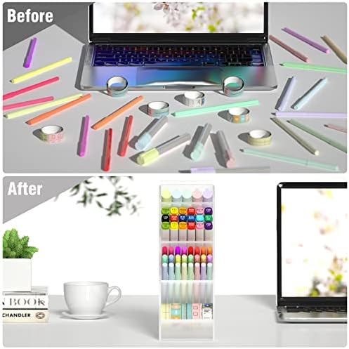 Asten Pen Holder, Pencil Holder for Desk, Pen Organizer (Clear, 1 Pack)