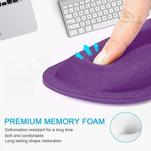 TECKNET 2 Pack Gaming Ergonomic Mouse Pad with Wrist Support Purple