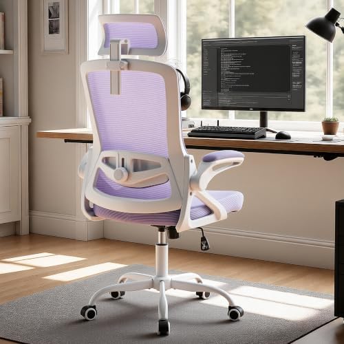 Ergonomic Mesh Office Chair with 2D Adjustable Headrest and Lumbar Support