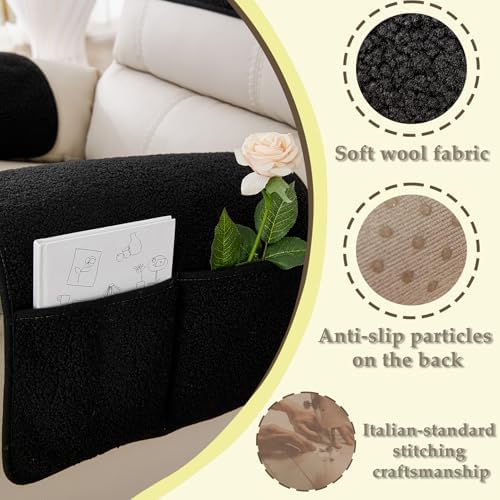 Armrest Covers for Recliner set of 3 Couch Arm Covers with Pockets for Sofa