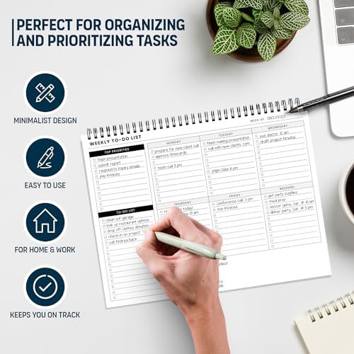 Of a Happy Kind Weekly To Do List Spiral Planner Pad, Undated Work Notepad