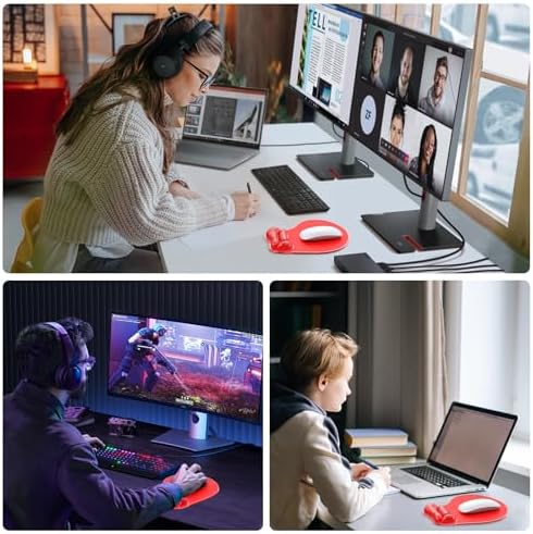 Gel Mouse Pad with Wrist Rest, Ergonomic for Laptop, Non-Slip Base