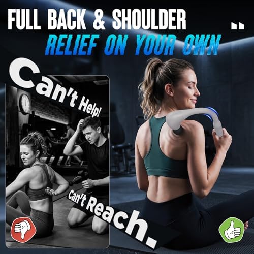FVZ Massage Gun with Upgraded Extension Handle, 10MM Massage Gun Deep Tissue, Back Massager, Muscles/Neck/Shoulders/Waist/Legs Massager Portable for Pain Relief, Valentines Day Gifts for Him