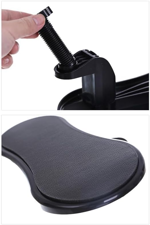 Computer Arm Rest for Desk, Adjustable Ergonomic Wrist Rest Support for Keyboard Armrest Extender Rotating Mouse Pad Holder Desk Extender Arm Wrist Rest Shelf for Table, Office, Chair, Desk, Black