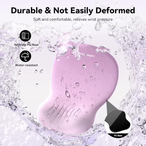 TECKNET Ergonomic Mouse Pad with Wrist Rest, Smooth Surface & Non-Slip Base
