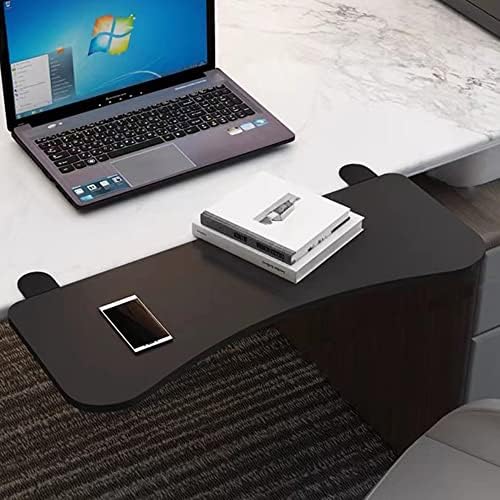 Ergonomic Keyboard Drawer Shelf, Clamp-On Table Keyboard Tray, Collapsible White/Black Desk Extender, Foldable Wrist Rest Armrest Platform (Black 75 * 25cm/30 * 10inch)