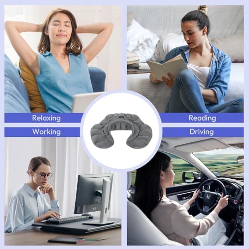 Microwavable Heat Pad for Neck and Shoulders, Warm Compress Wrap, Grey
