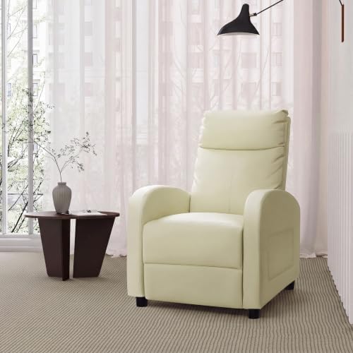 Homall Recliner Chair, Recliner Sofa PU Leather for Adults, Beige Recliners